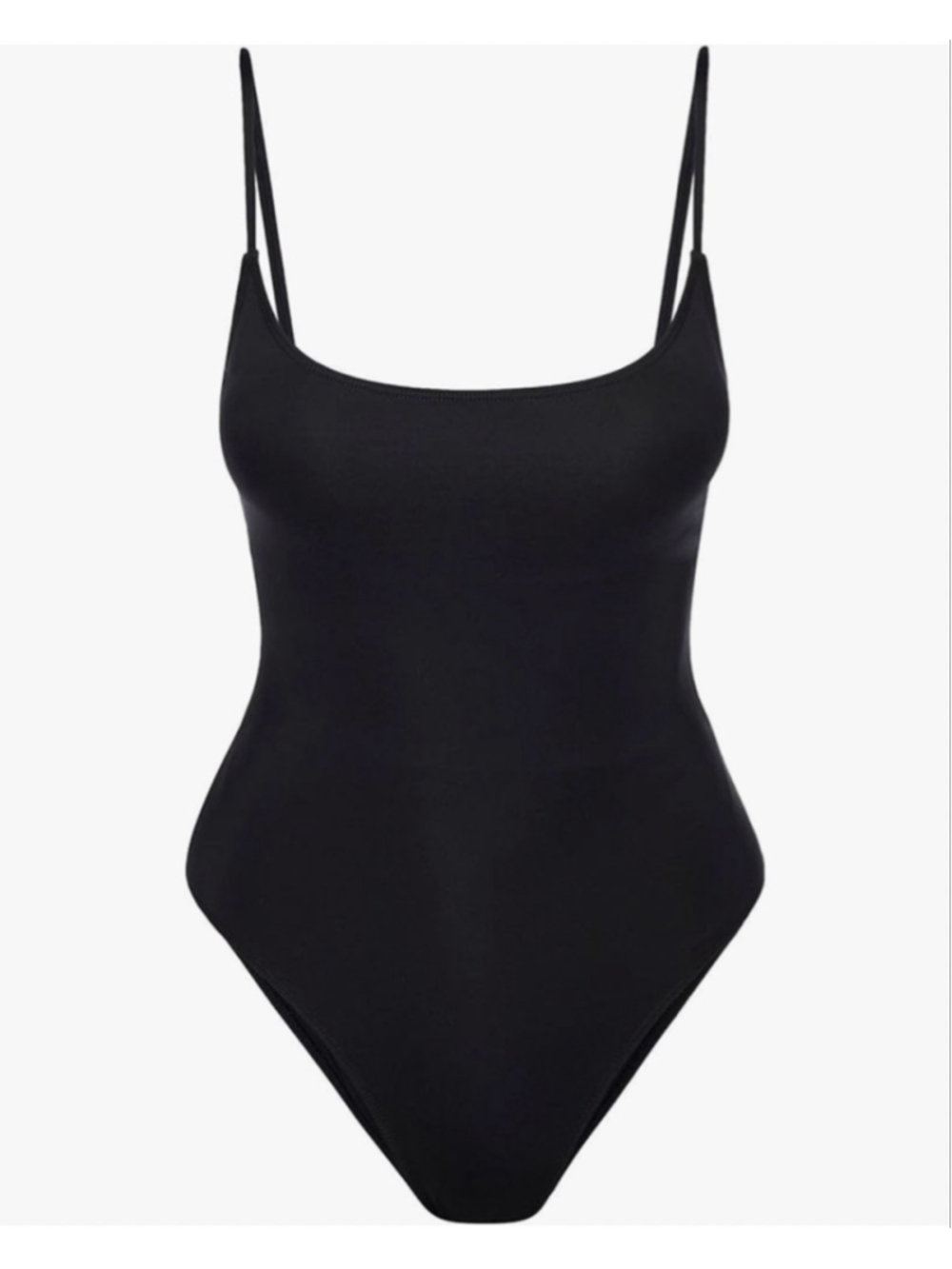 NEW Black Super Soft 1 Pc Bathing Suit Tummy Control High Cut S